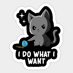 I Do What I Want Cute Kawaii Cat Sticker